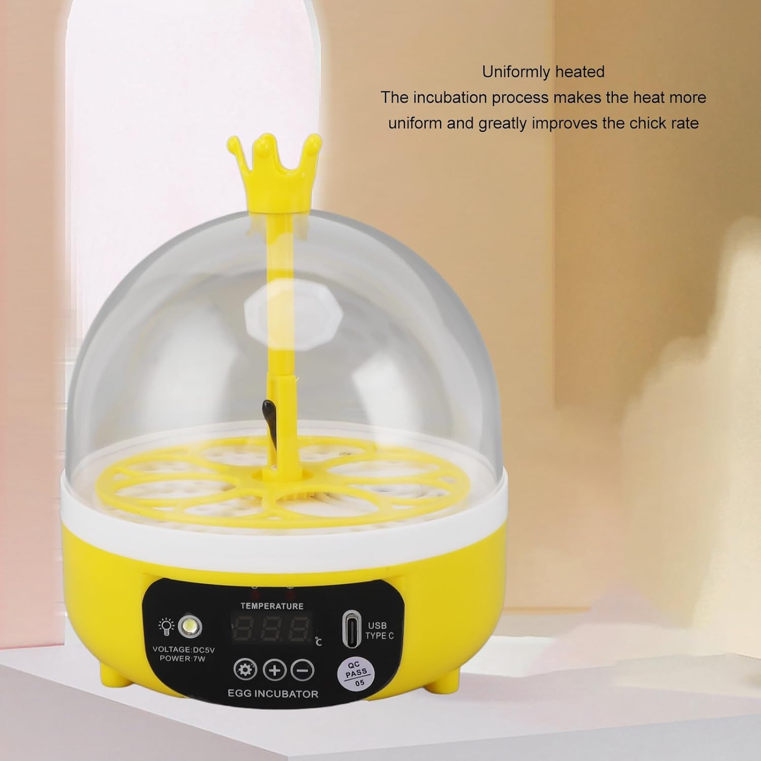 Egg Incubator, Automatic Temperature Control 4 Eggs Chicken Egg Incubator Portab