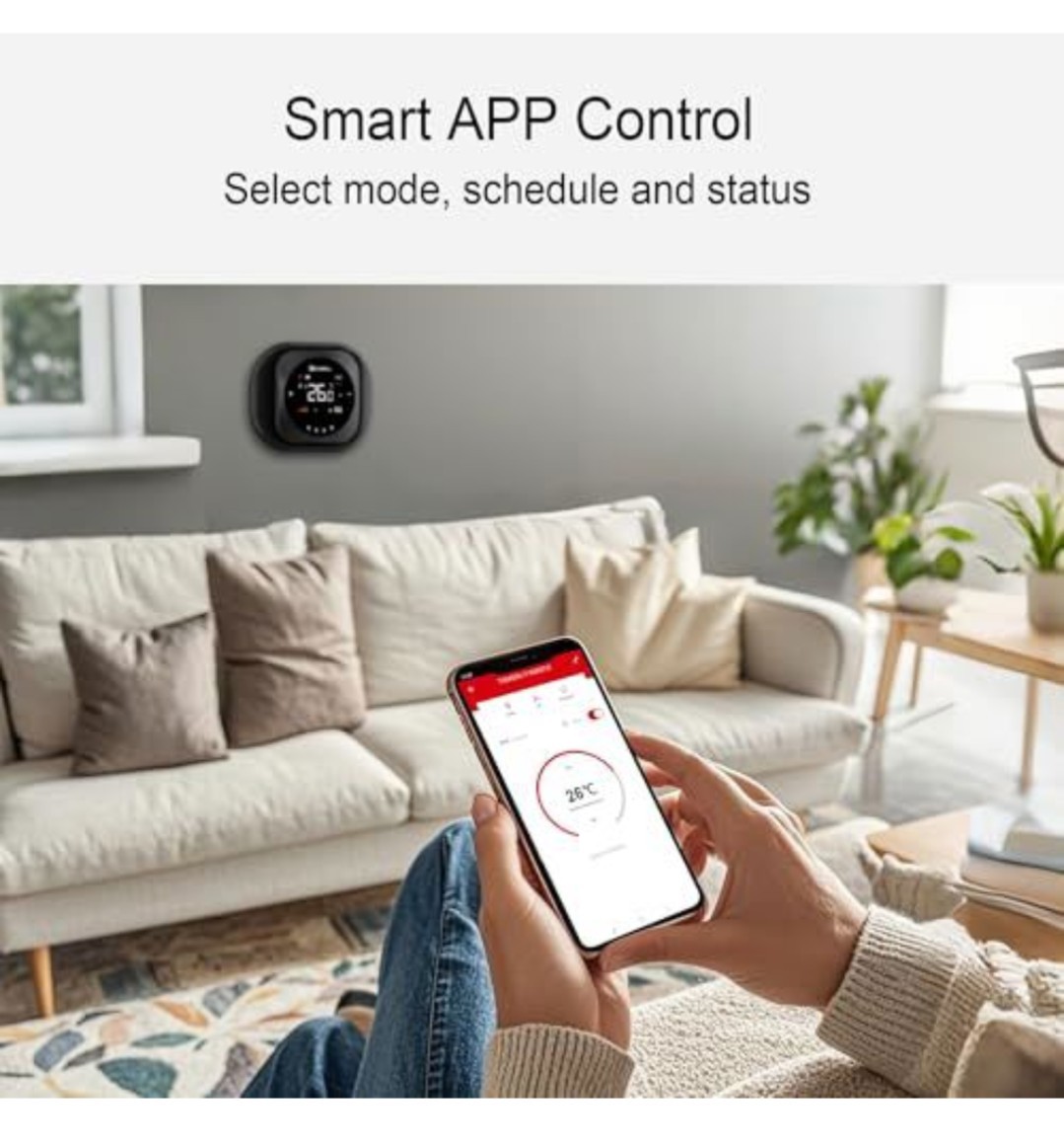SASWELL Smart Wi-Fi Thermostat Programmable App Control for heat pump Google