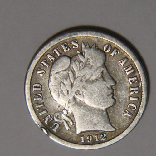 1912 S Barber Dime 10C Cents Coin Silver, VG/F! Better Date!