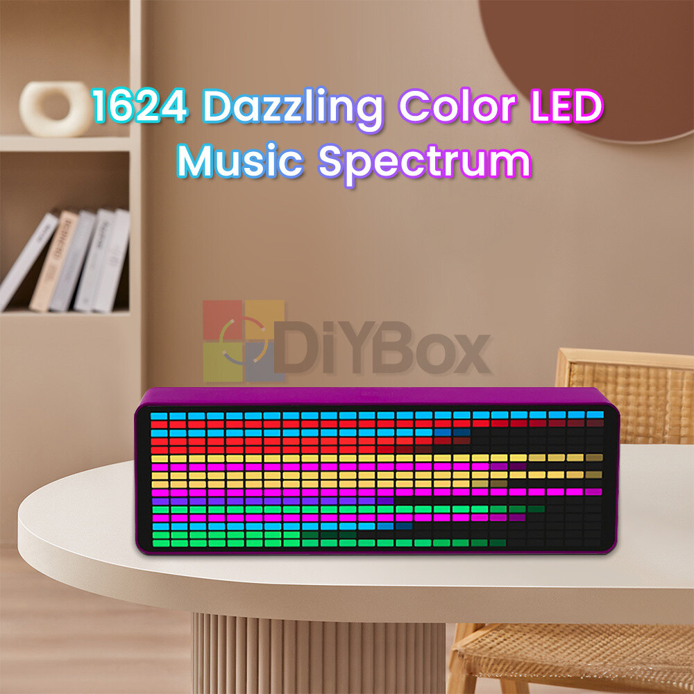 MIC+CABLE Sound Level Meter Clock LED Audio Display Music Spectrum Visualizer