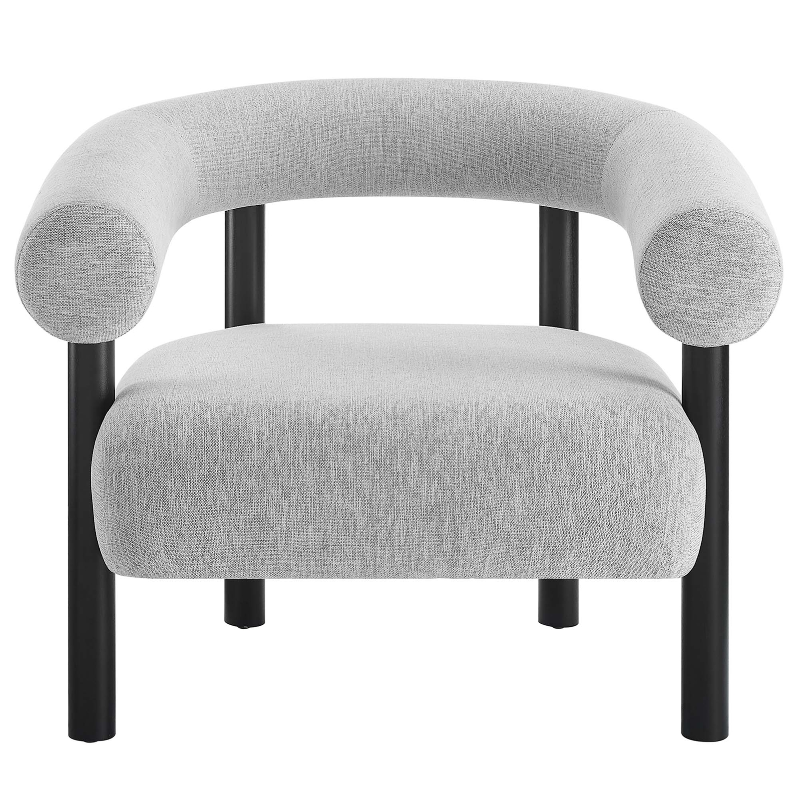 Sable Upholstered Fabric Armchair in Light Gray Black