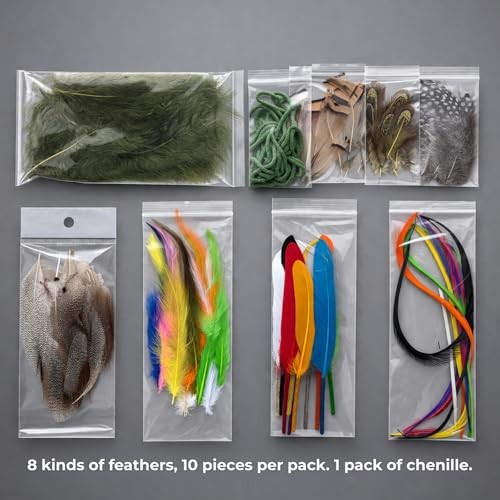 Fly Tying Materials Kit with Hooks Thread Crystal Flash Chenille Feathers,