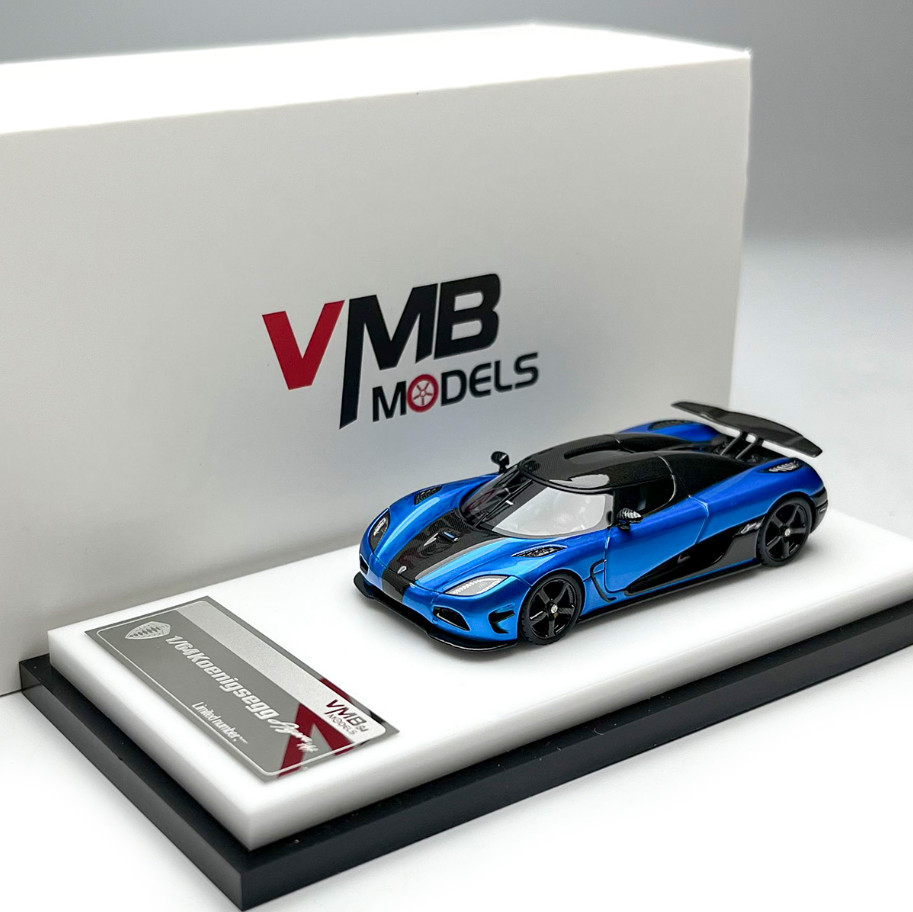 VBM 1/64 Scale Koenigsegg Agera HH Supercar Bule&Black Limited Resin Model Car