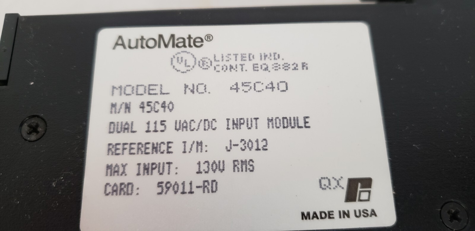 RELIANCE 45C40 AUTOMATE DUAL 115 VAC/DC INPUT MODULE, NIB