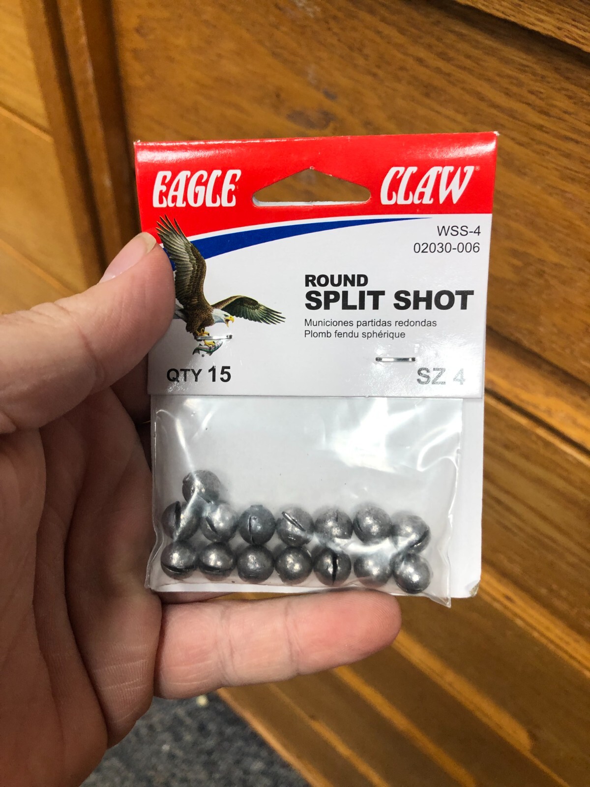 Eagle Claw Removable Split Shot Sinkers, Size 4, Qty 15 per pack