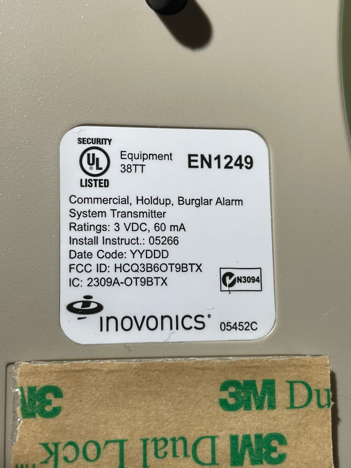 Inovonics EN1249 Billtrap Transmitter NOS NOB