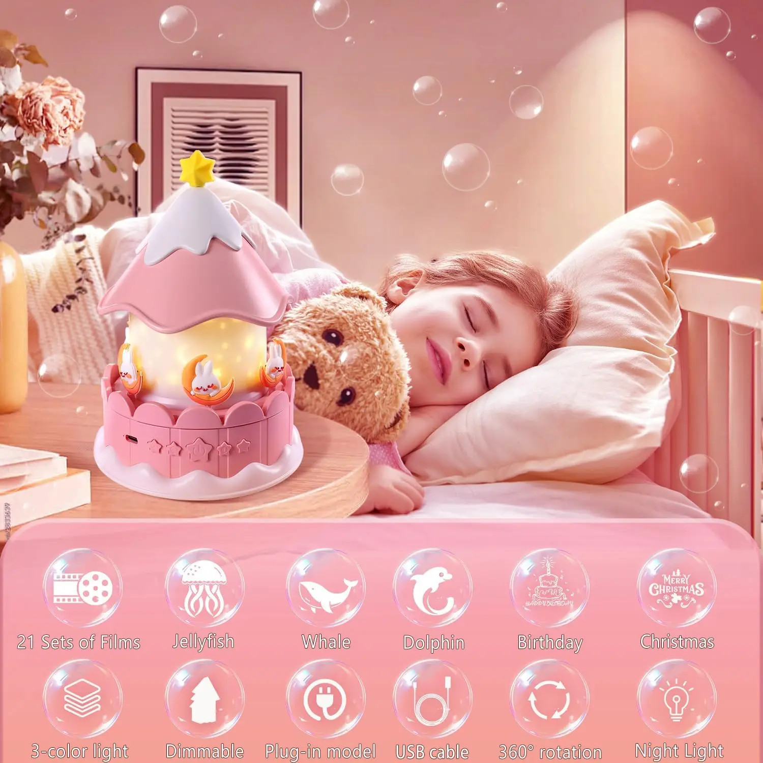 Starry Sky Galaxy Projector 360 Degree Rotating Timer