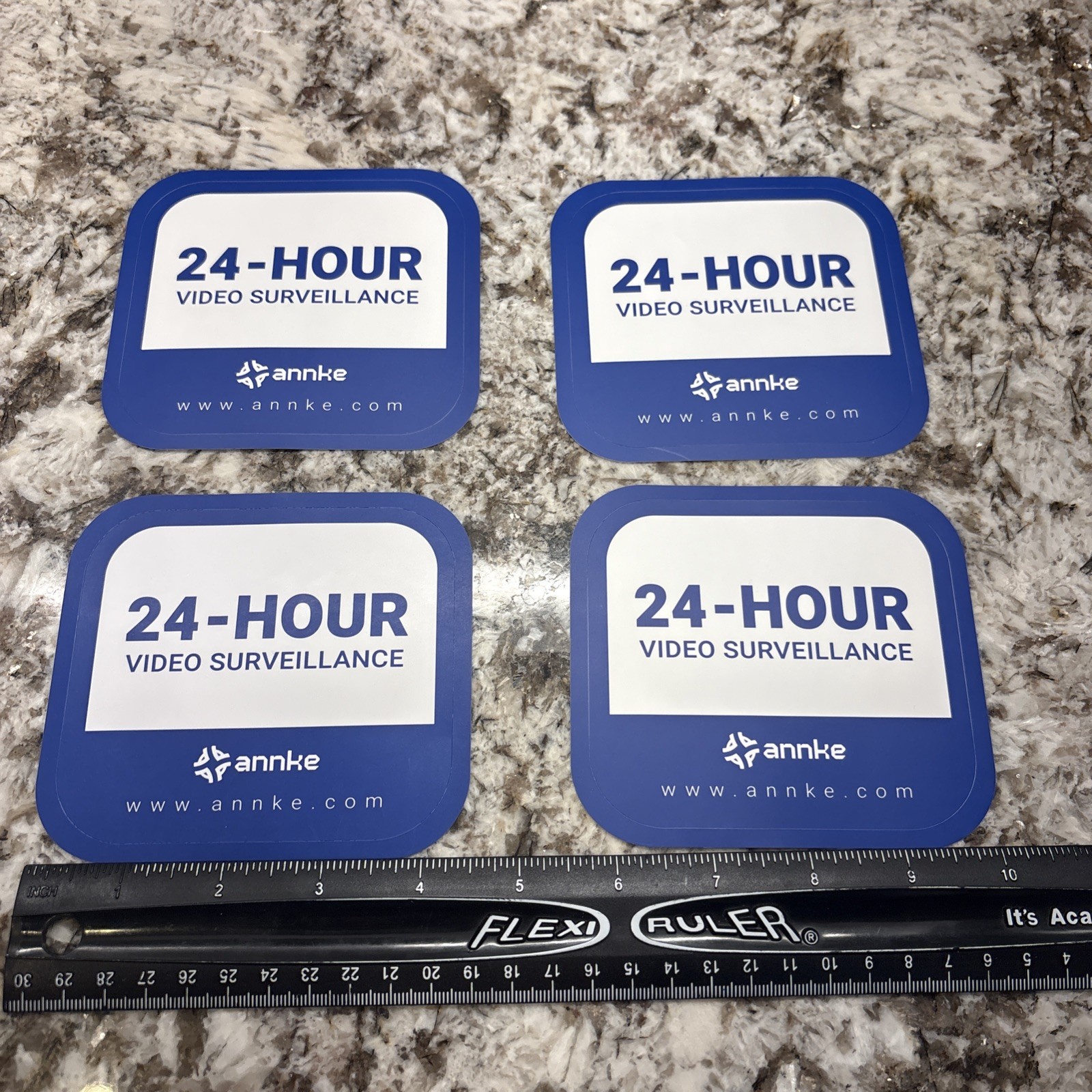 LOT OF 4 - 24 - HOUR VIDEO SURVEILLANCE STICKERS