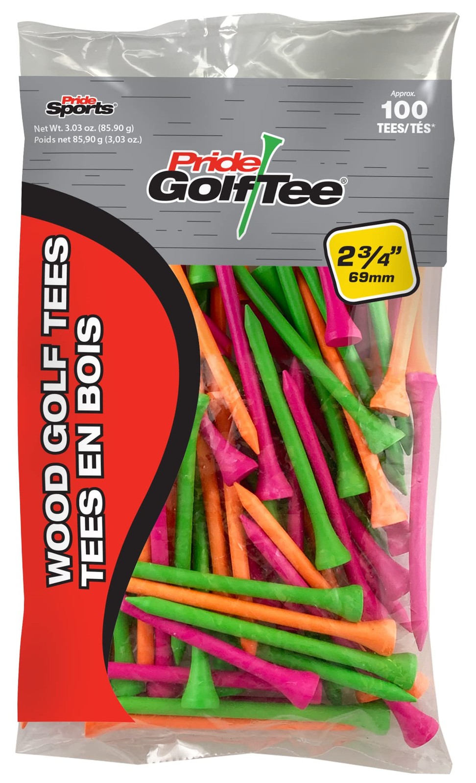 Pride Golf Tee, 23/4 inch Deluxe Tee