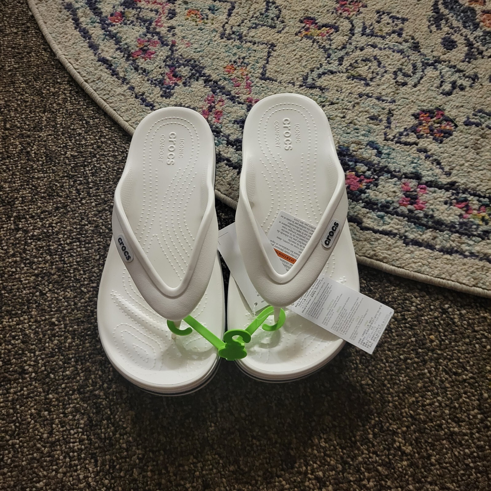NEW Crocs Bayaband Flip Flop Waterproof White Black Sandals Size Men' s 12