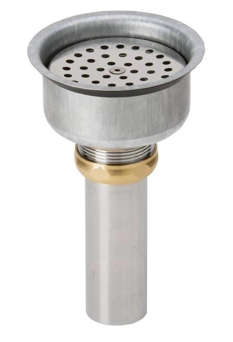 Elkay LKPDVR18B Chrome Plated Brass Body Grid Strainer and Tailpiece