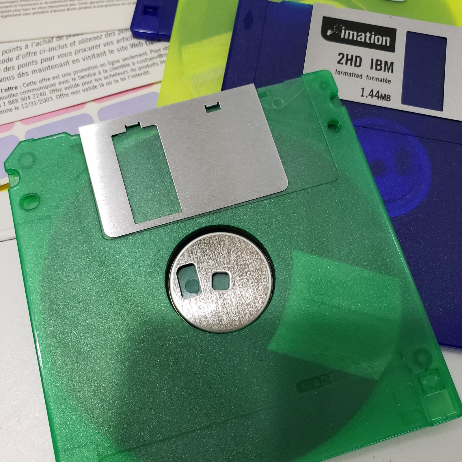 Imation 2HD 3.5" Diskettes 4 Blank IBM Formatted High Density Floppy Disks