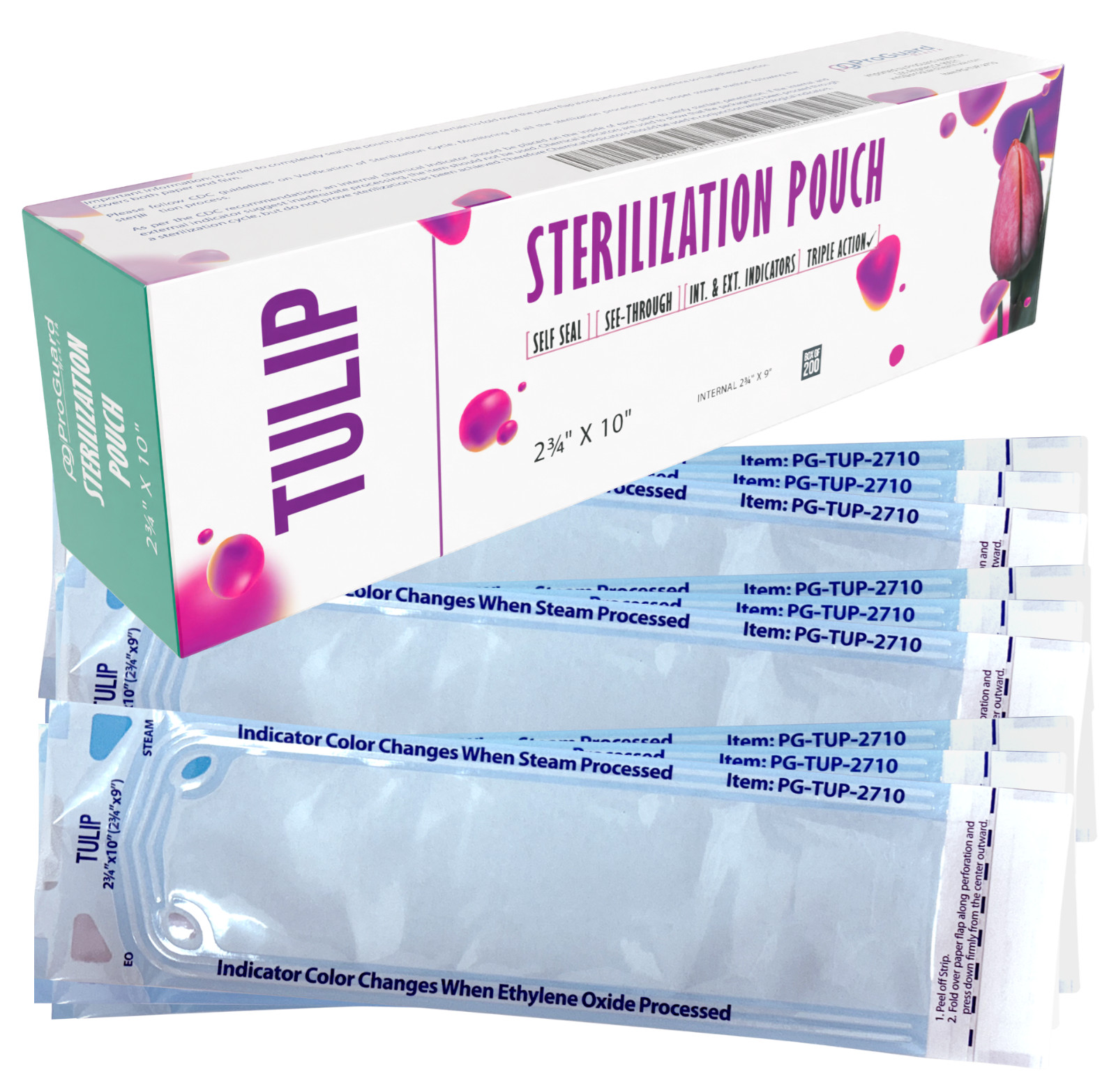 2000 Sterilization Pouches 2.75" x 10" Nail Bags Sterilizer Sterile Autoclave