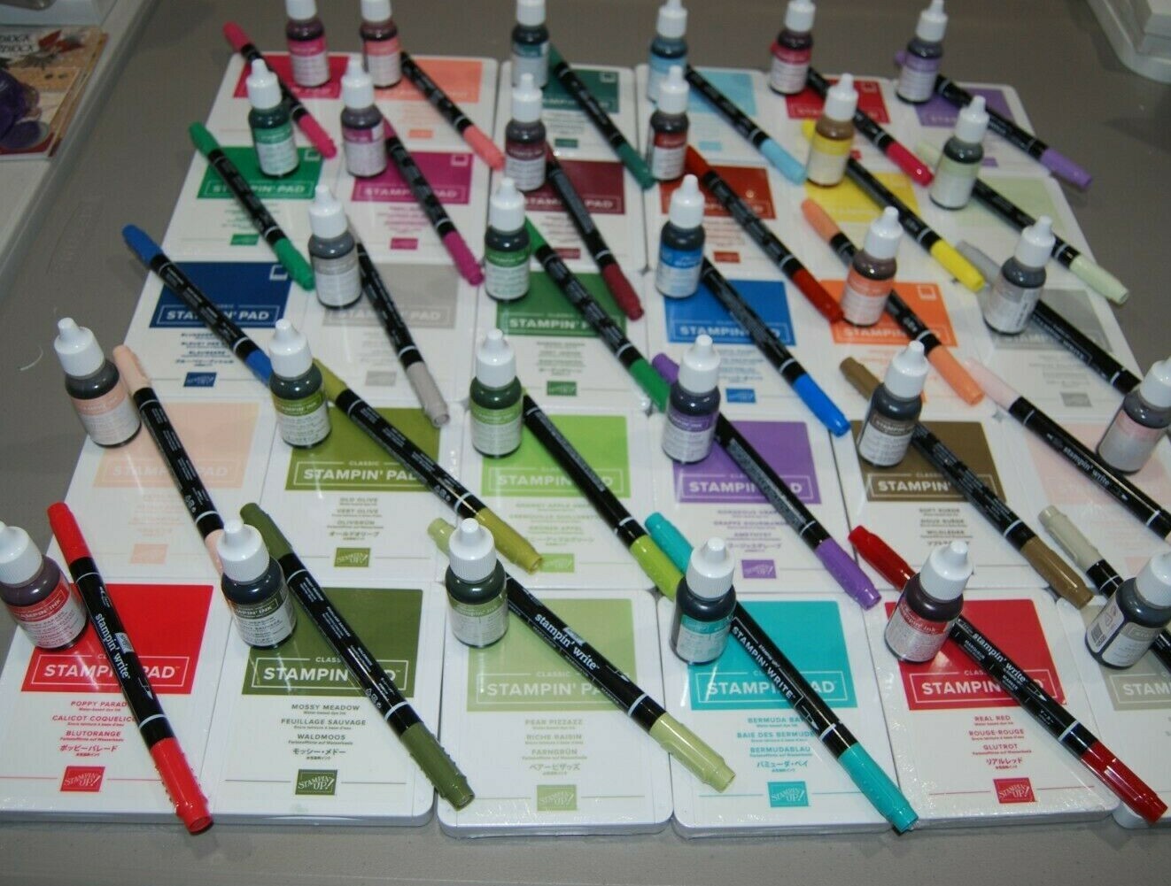 STAMPIN UP Newest Style Classic Ink Foam Pads w/mat Ink Refills & Markers - Used
