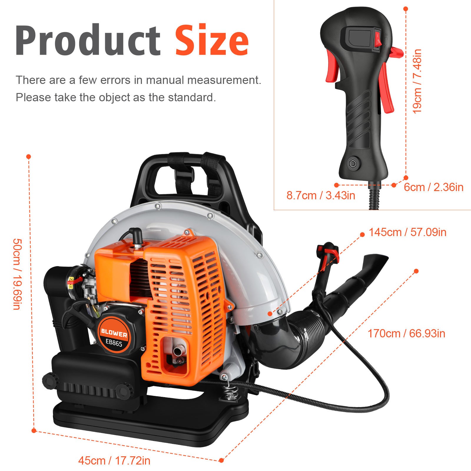 ✅2026 New 63CC 2-Stroke Backpack Gas Leaf Blower 665CFM 3HP Lawn Grass Blower