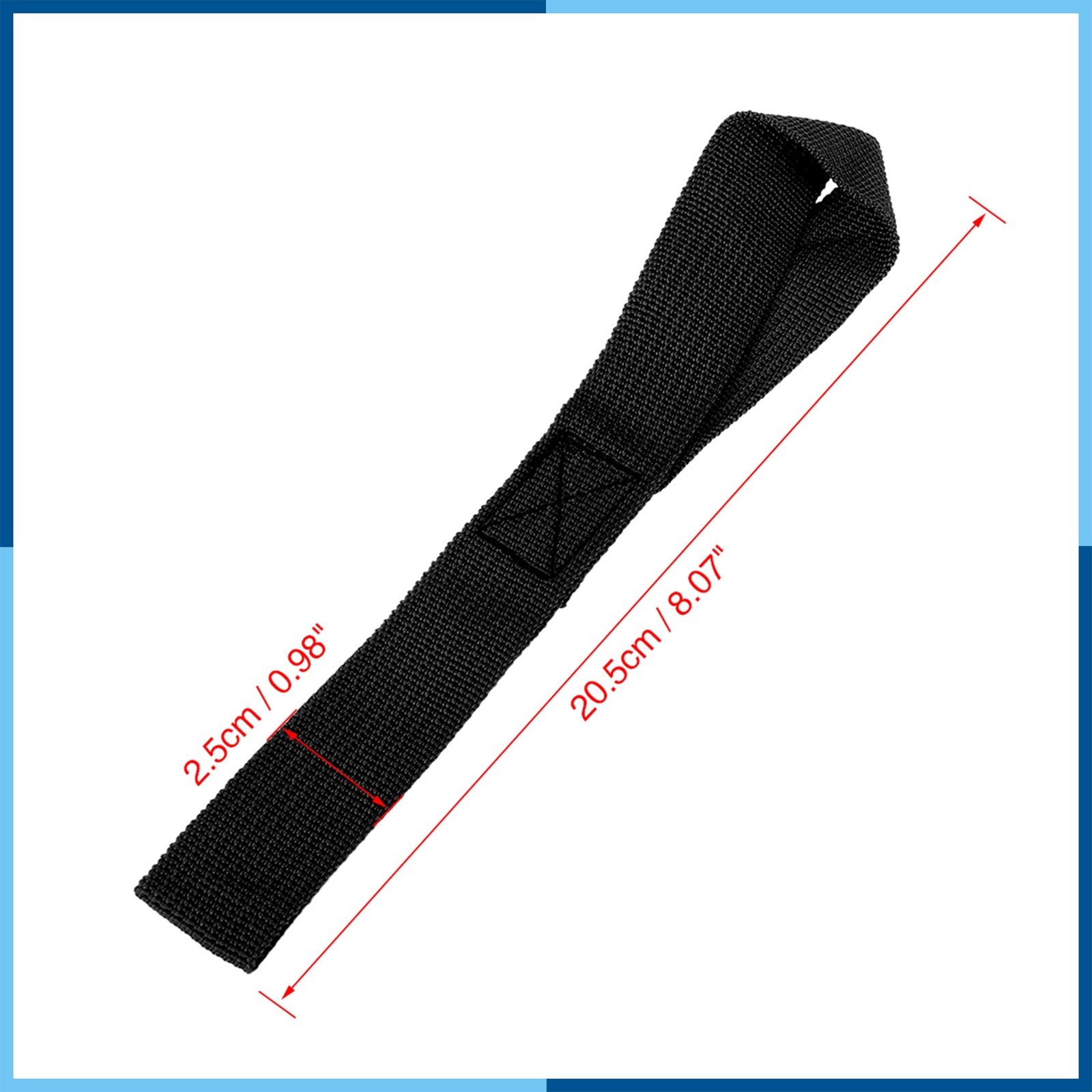 10 PCS Black 2.5 x 20.5cm Cargo Belt Soft Loop Tie Down Strap Belt