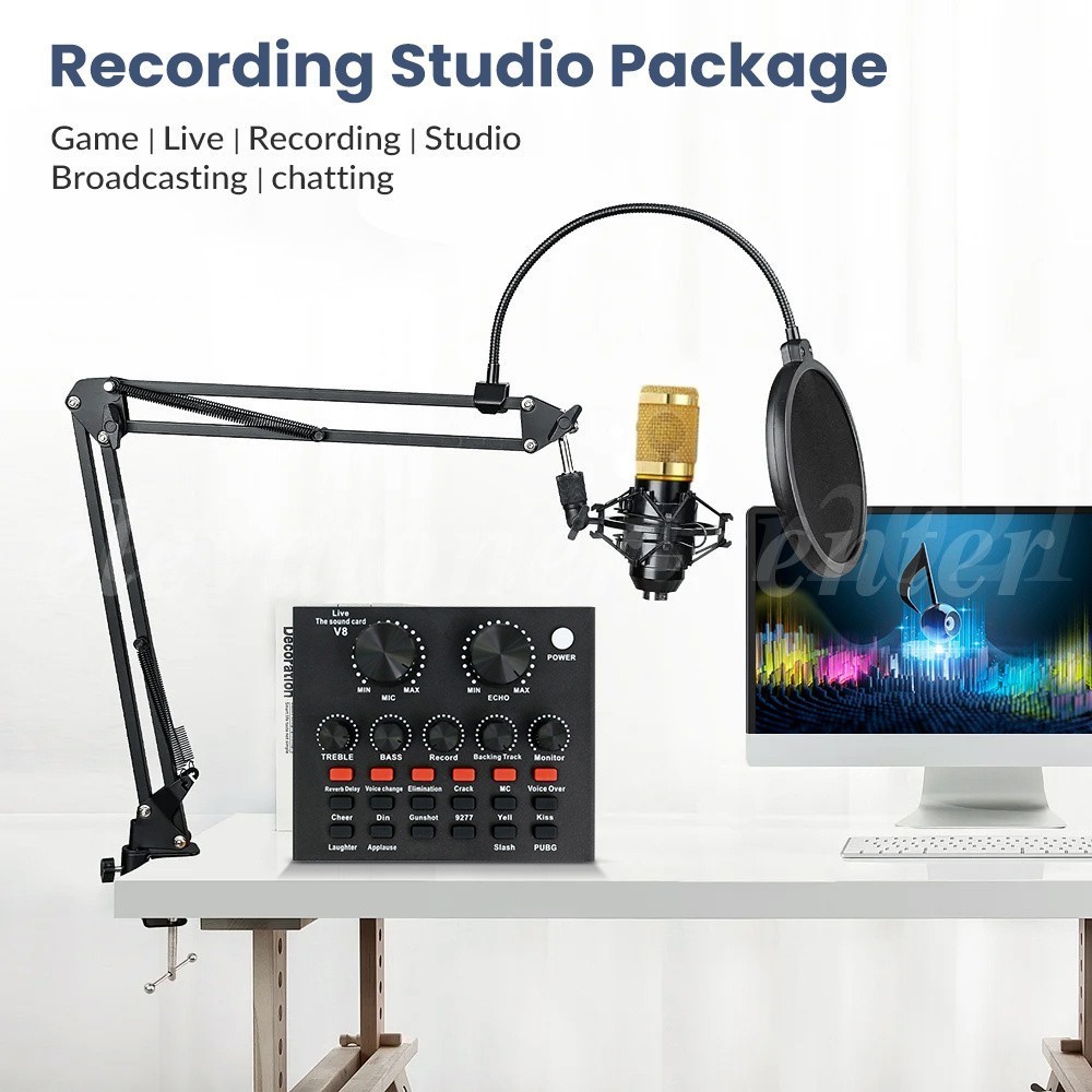 Podcast Equipment Bundle V8 Recording Studio Package Broadcast Live Streaming