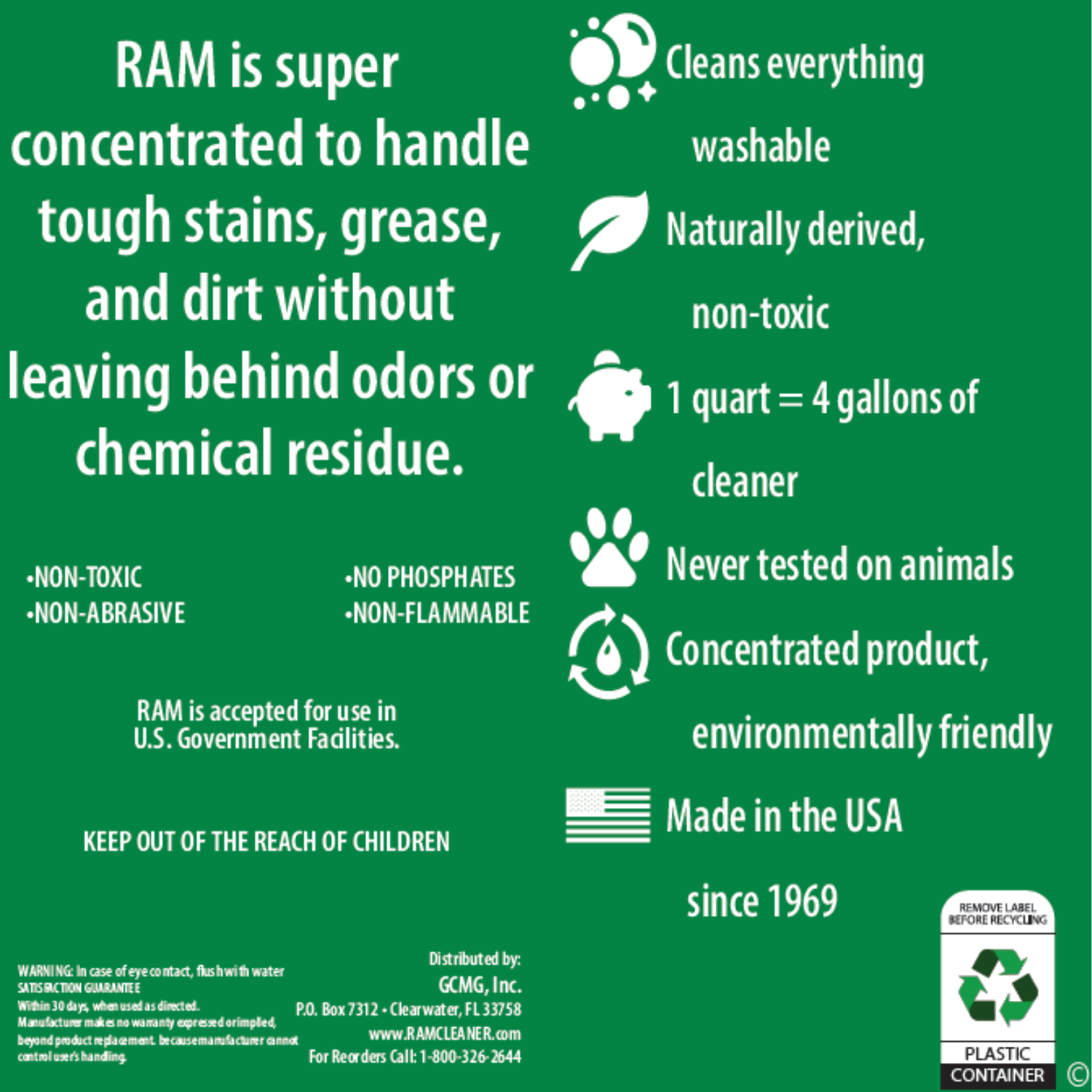 Ram All Purpose Cleaner Concentrate - Two Quart Kit