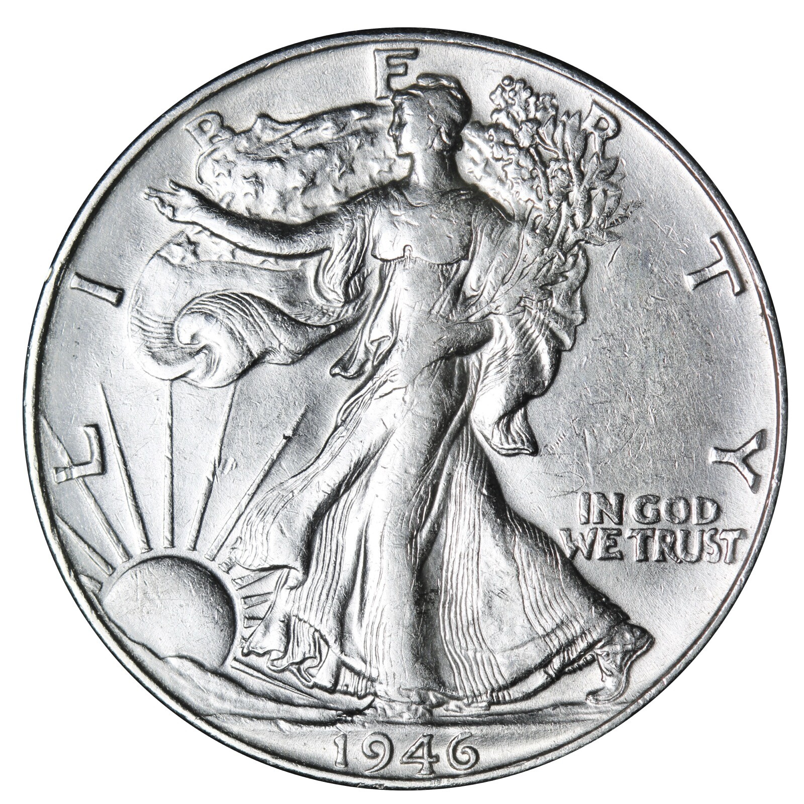 1946 Walking Liberty Half Dollar In AU Condition