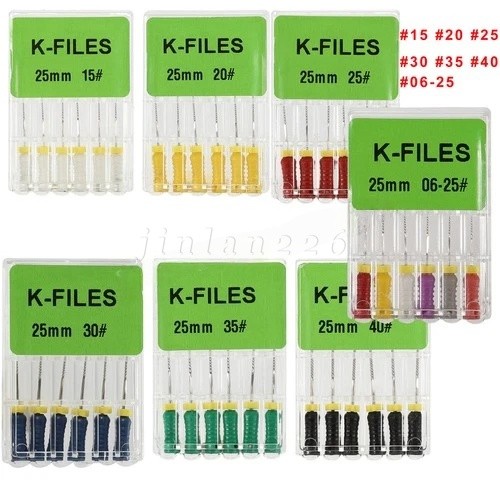 60pc Dental Endo K-files Root Canal File 25mm Hand Files Stainless Steel #15-40
