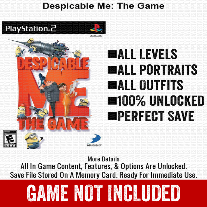Despicable Me The Game 100% PS2 Memory Card All CHEATS ITEMS
