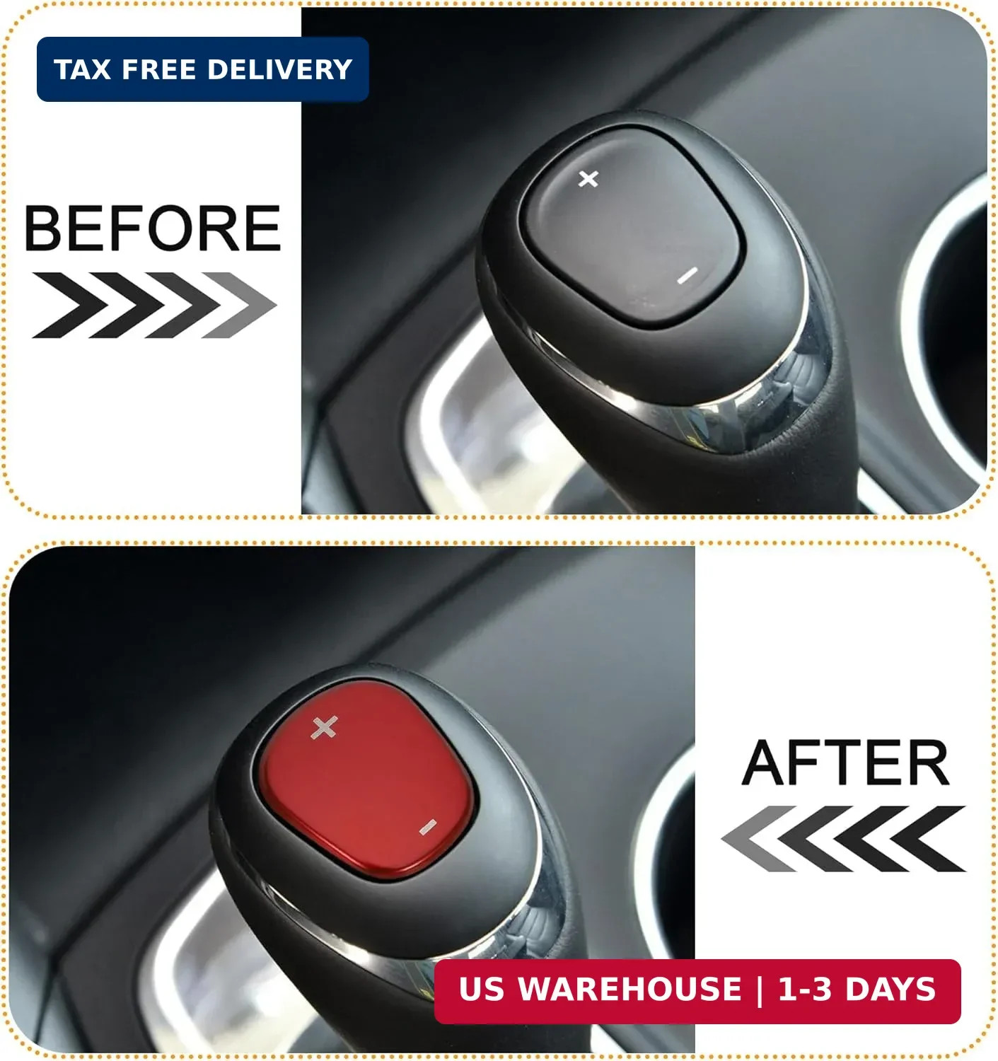 TOMALL Stainless Steel Car Gear Shift Knob Cover Compatible with Chevy Equinox 2
