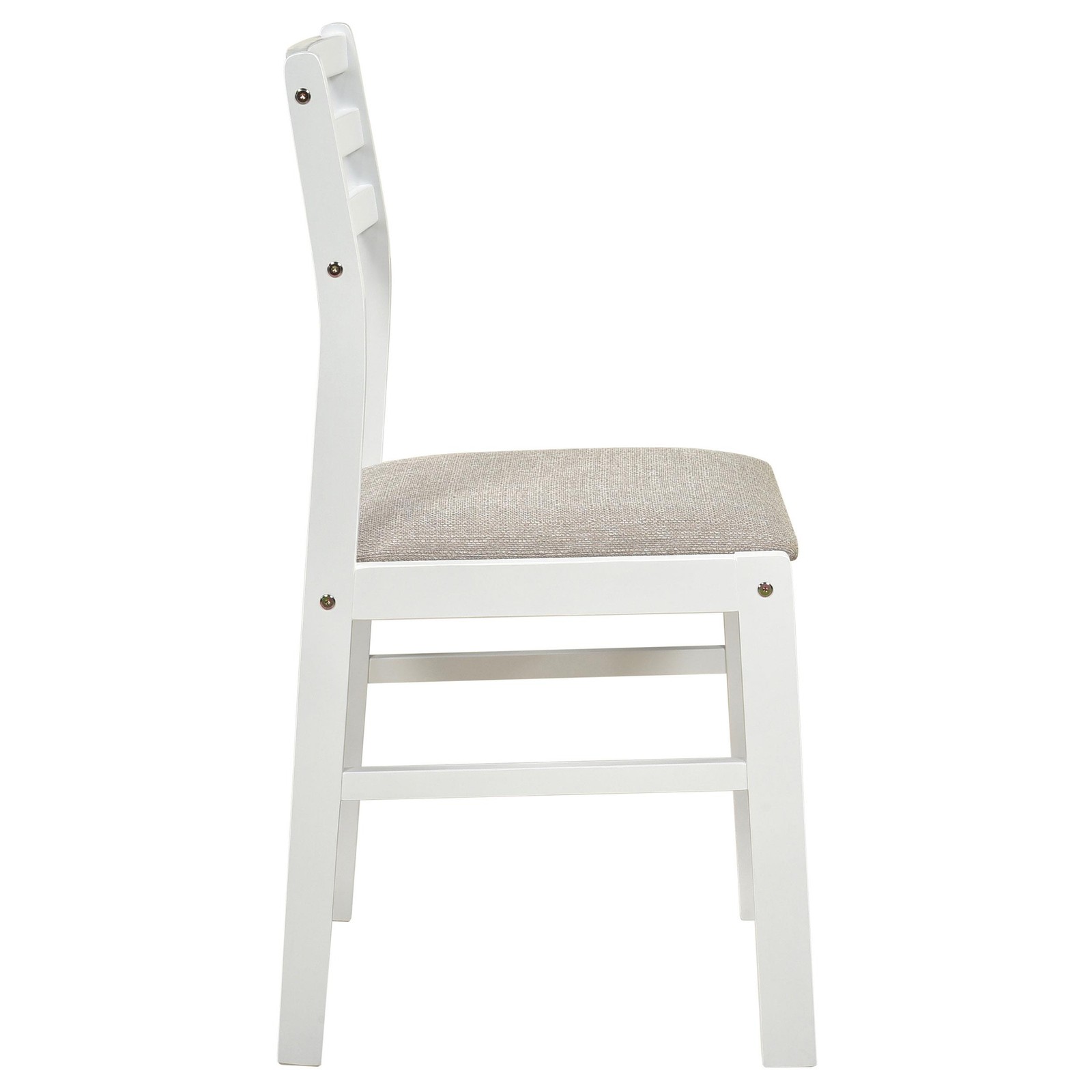 Coaster Bucknell 3-Piece Round Wood Drop Leaf Dining Table Set in White/Beige