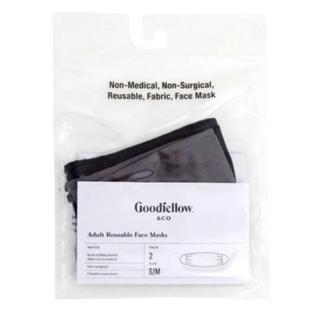Lot of 3 Goodfellow S/M Pack of 2 Each Fabric Face Covers Navy Blue & Black NEW!