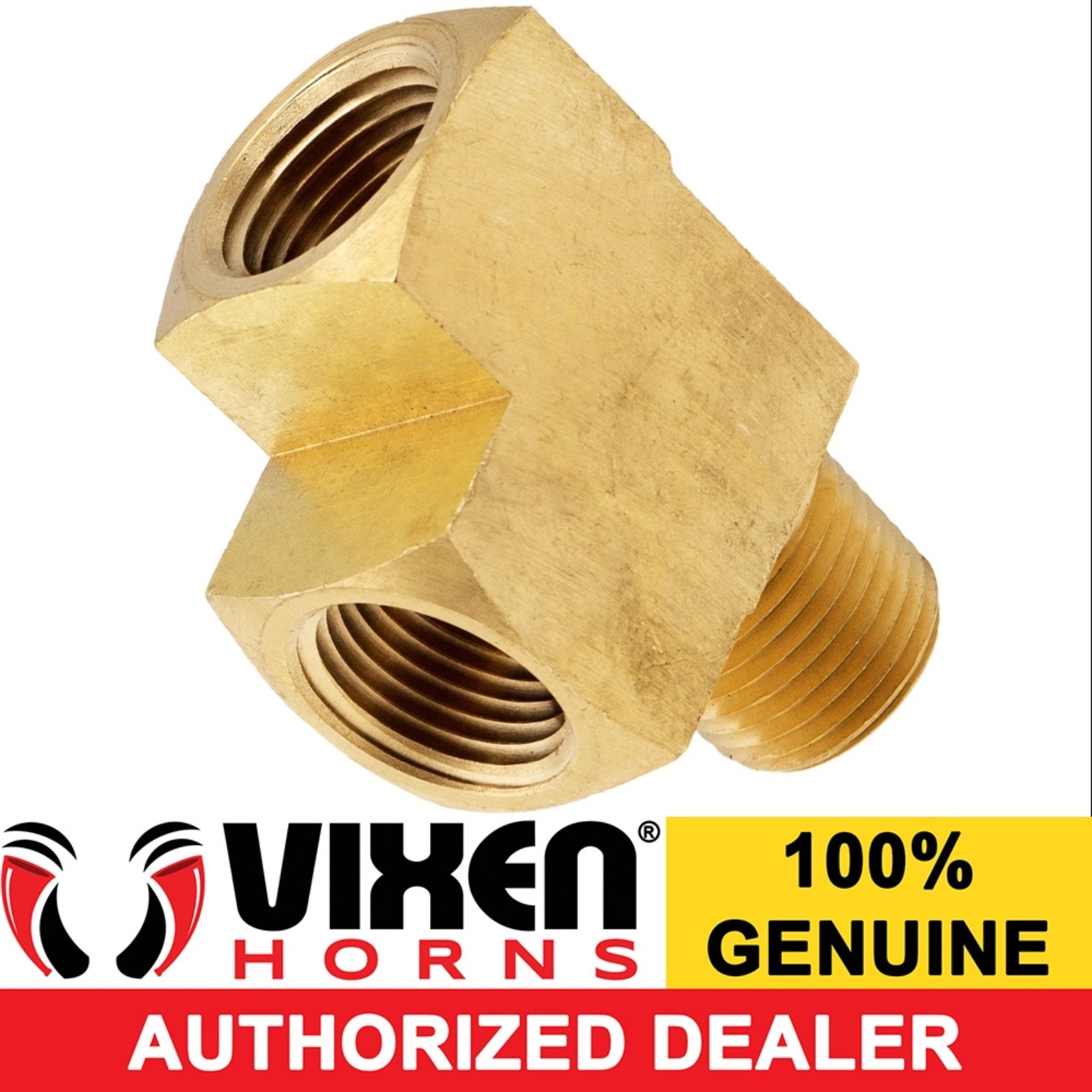 1/2"NPT MALE TO TWO 1/2"NPT FEMALE TEE/T/3-WAY BRASS FITTING F/PIPE/TANK VXA7612