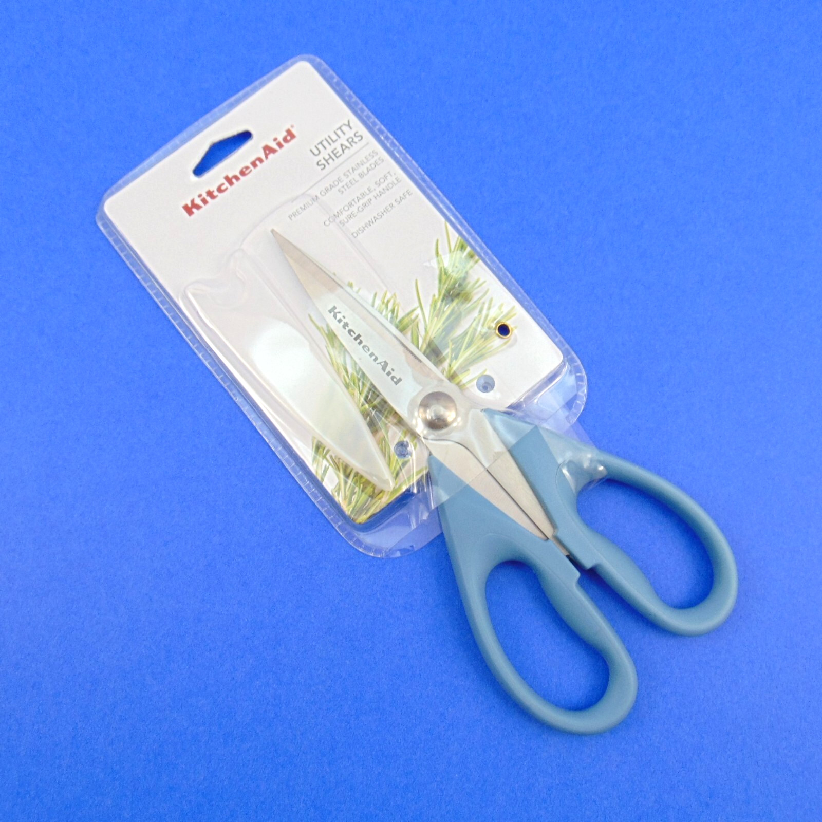 KitchenAid Utility Kitchen Shears Scissors Soft Grip Powder Blue Stainless Steel