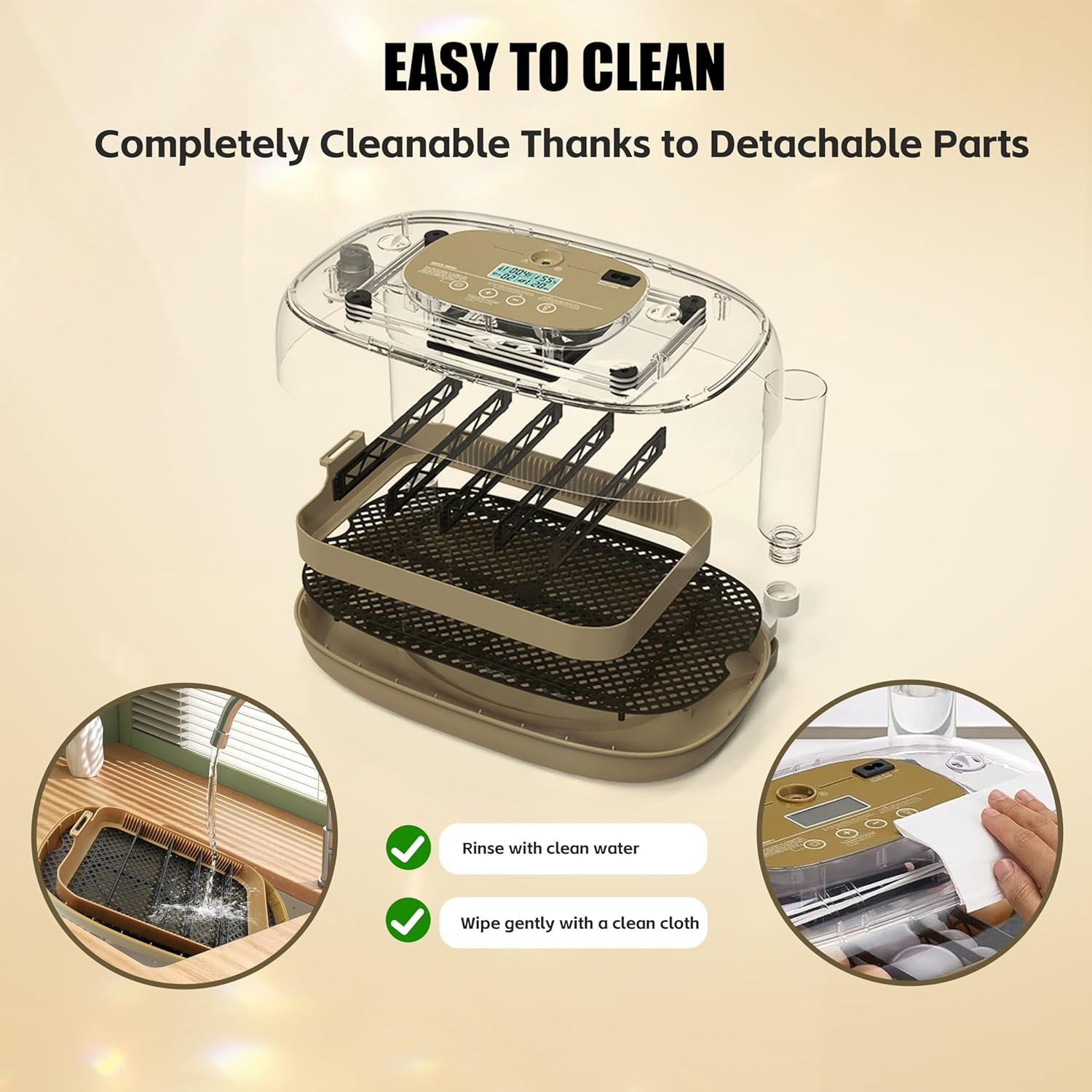 Incubators for Hatching Eggs, 24 Egg Incubator with Automatic Egg Turning and Hu