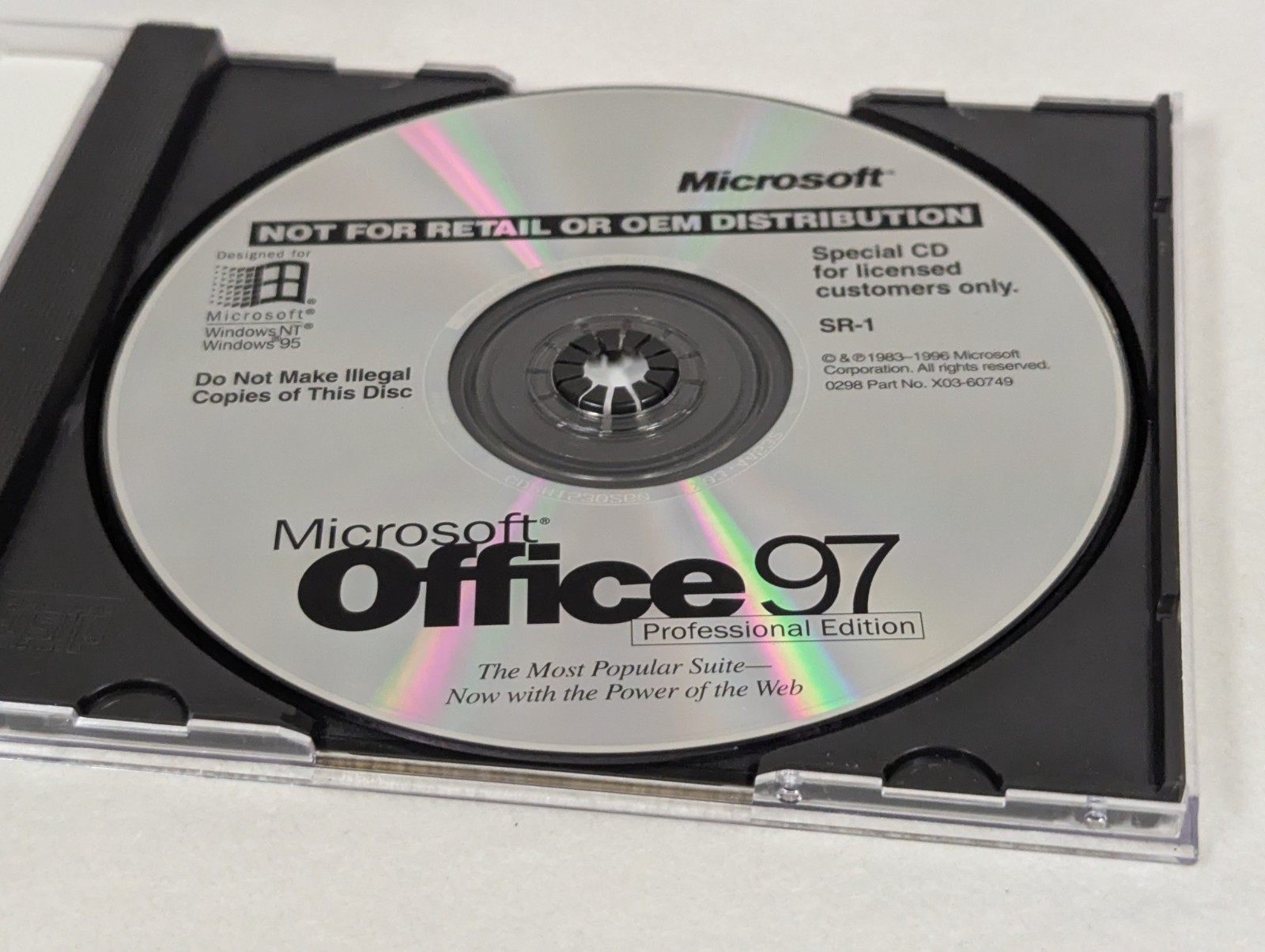 Microsoft Office 97 Professional Edition install CD with product key