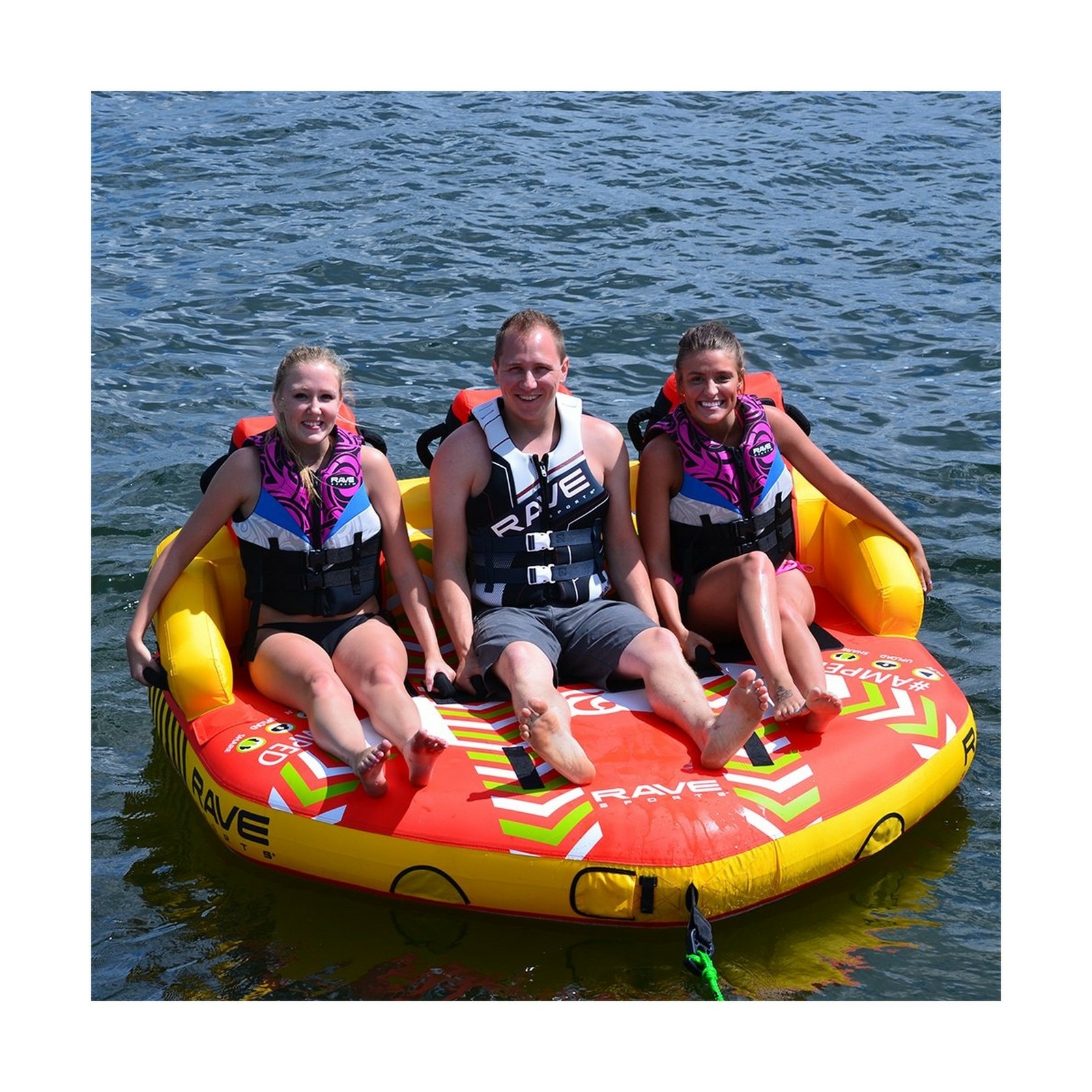 RAVE Sports 02645 #EPIC 3-Rider Towable , red , 78" x 77" x 34"
