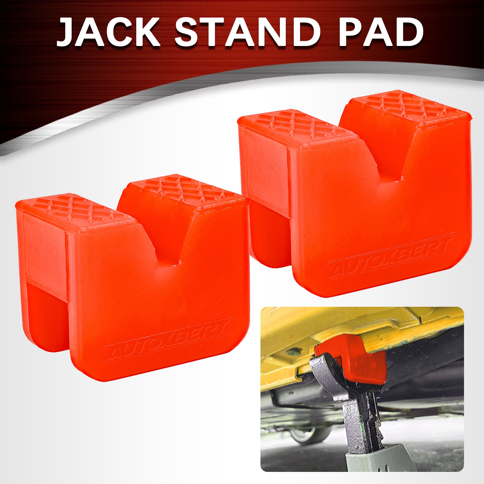 2x Axle Jack Pad Lifting Stand Pad Adapter Frame Rail Protector Car Polyethylene