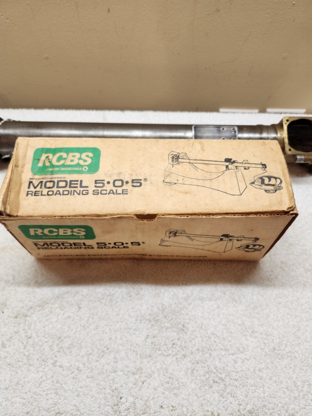 RCBS 5-0-5 Reloading Powder Scale w/ Box Pan Beam Complete Ohaus Made USA