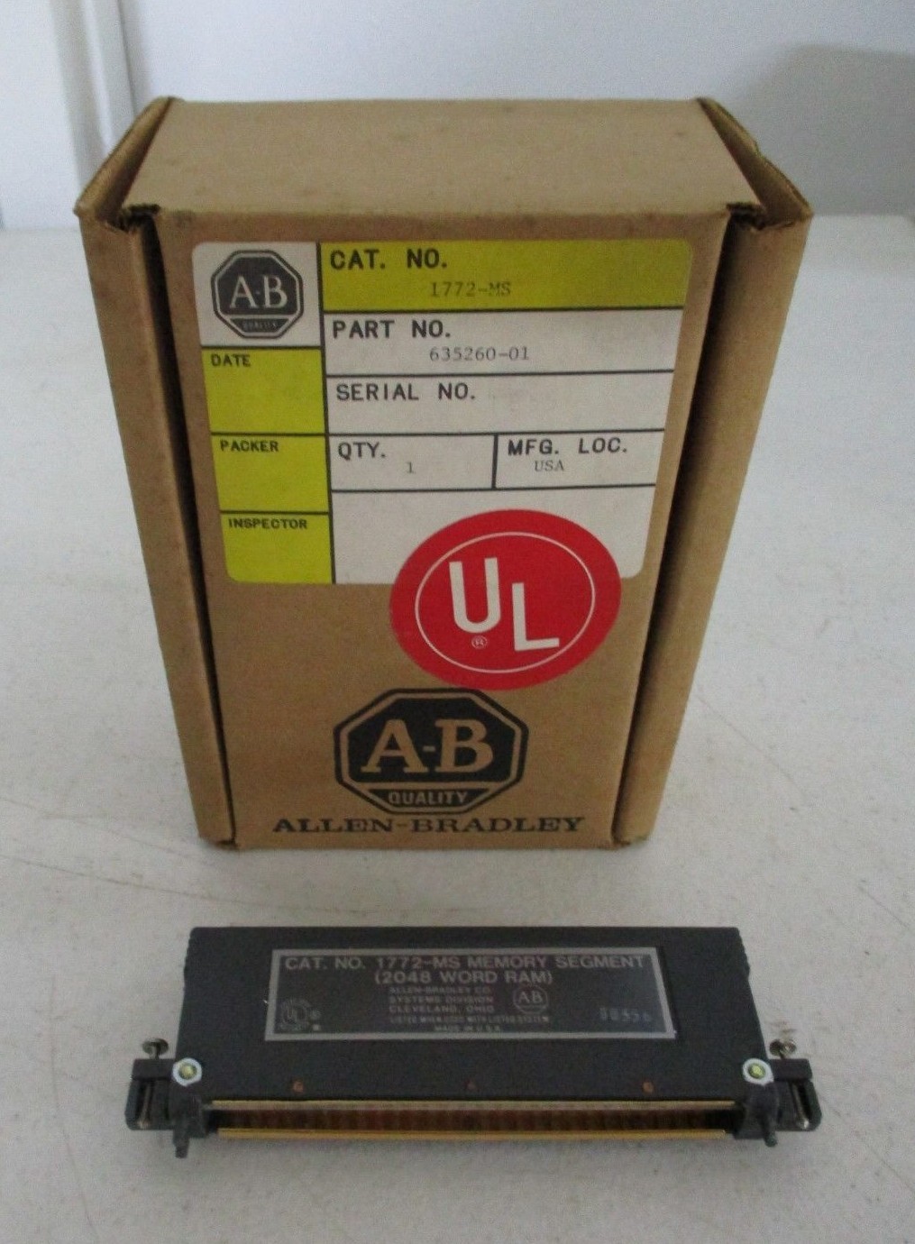 NEW IN BOX ALLEN-BRADLEY MEMORY SEGMENT 1772-MS (2048 WORD RAM) FREE SHIPPING