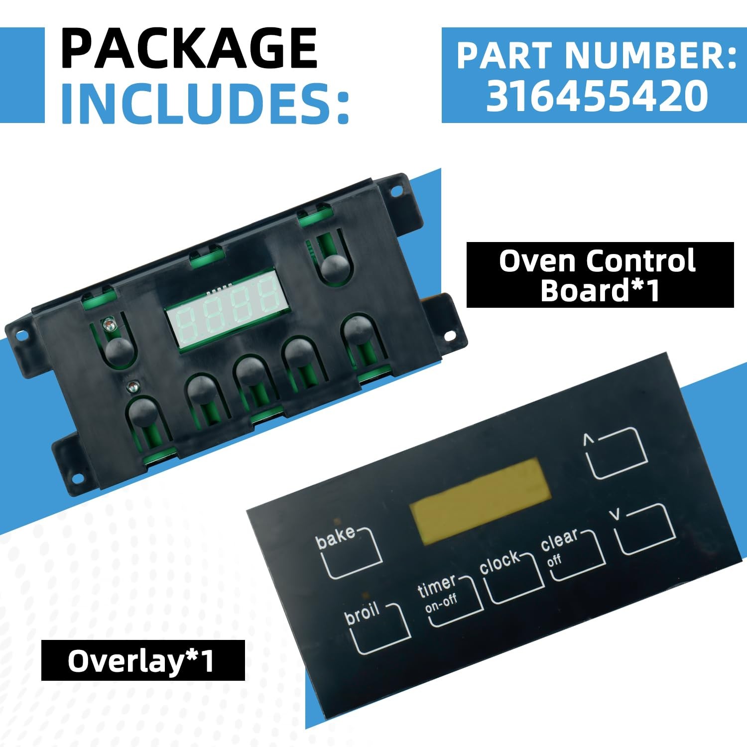 316455420 Oven Range Stove Clock Control Board Replacement Compatible with...
