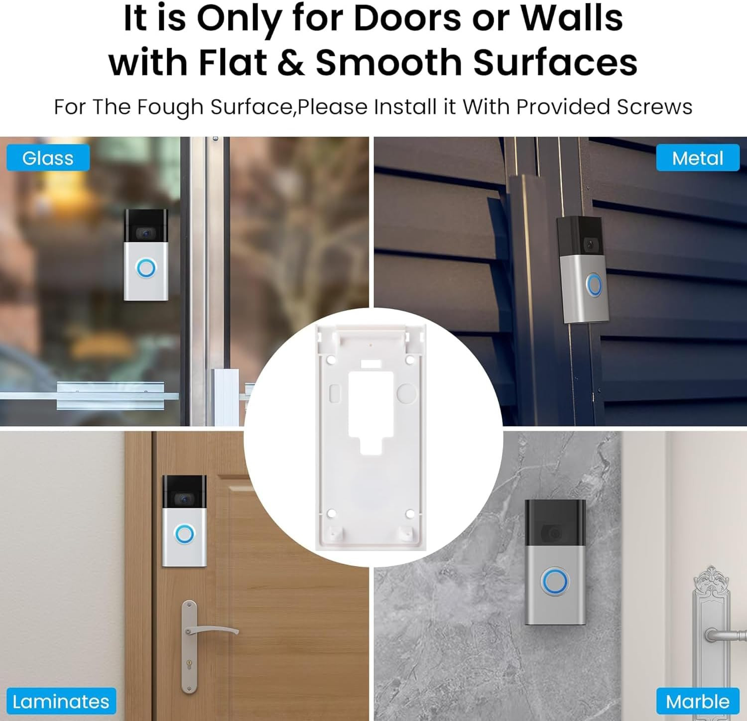 No-Drill Adhesive Mount for Ring Video Doorbell (2nd Generation - 2020 Release)
