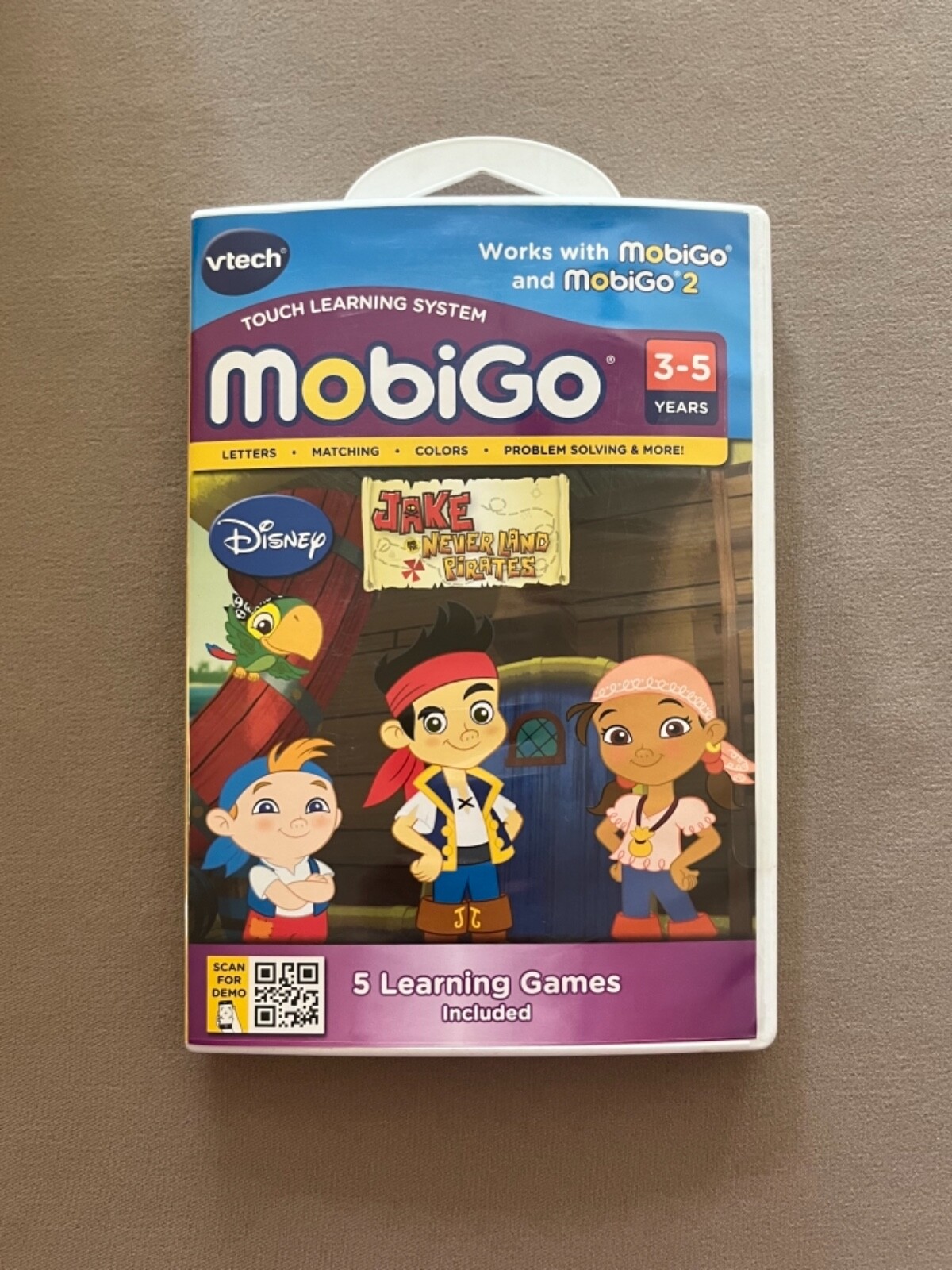Vtech Mobigo Disney Jake Neverland Pirates Touch Learning System Game~3-5, New!