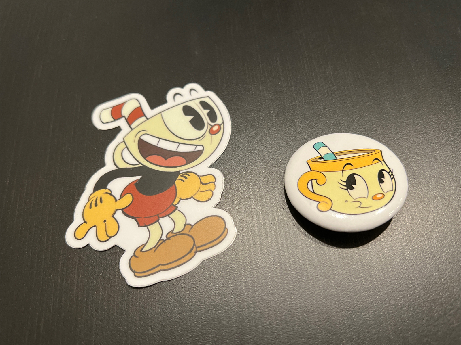 Cuphead Mini Button and Sticker Decal Set