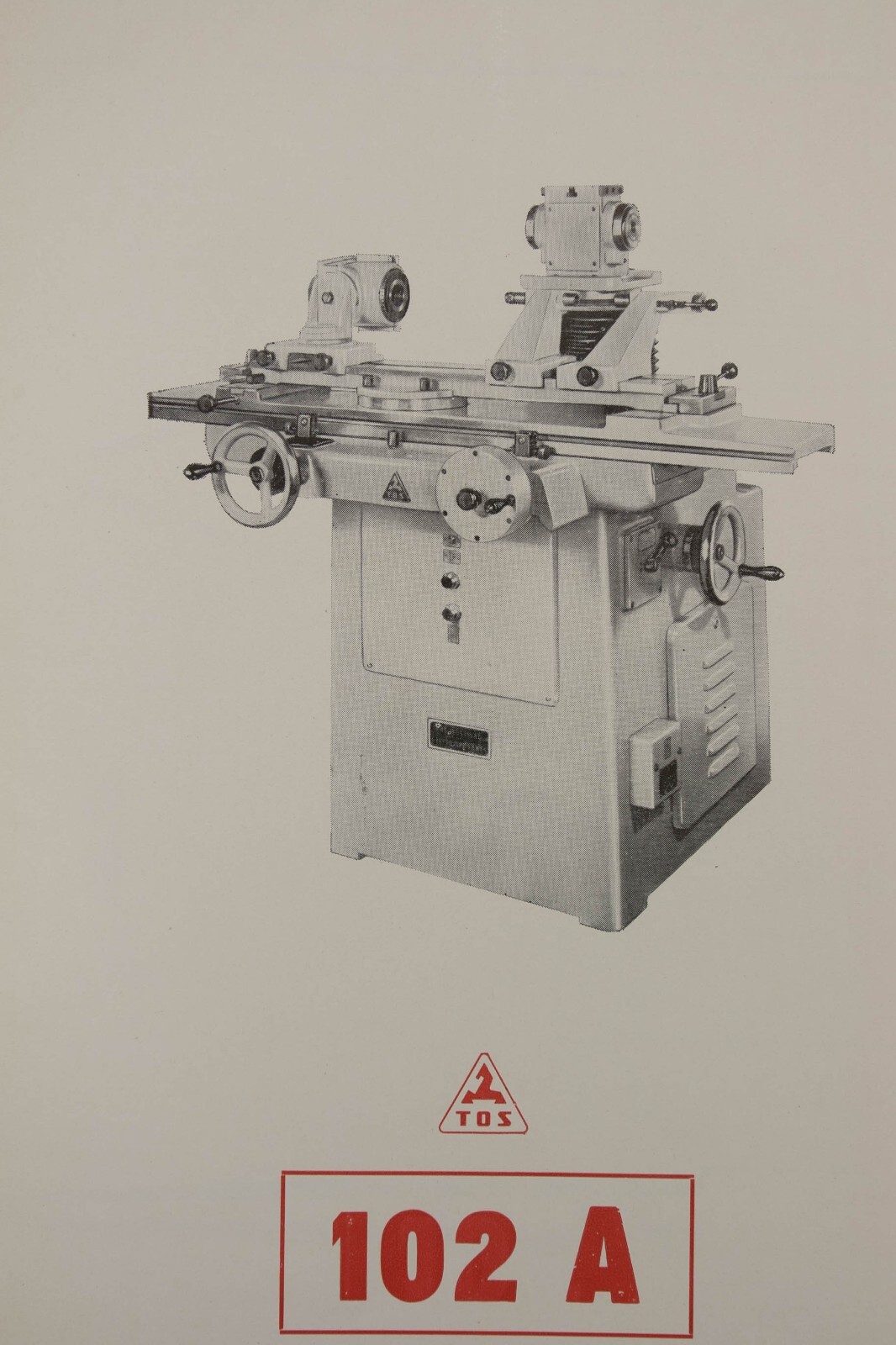 TOS BN 102A Tool Grinder Parts Manual w/ Cutter Charts