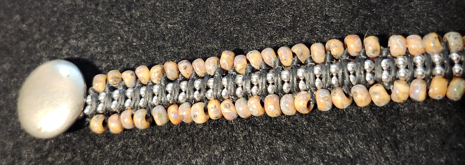 Handmade Stone Bead and Leather Bracelet