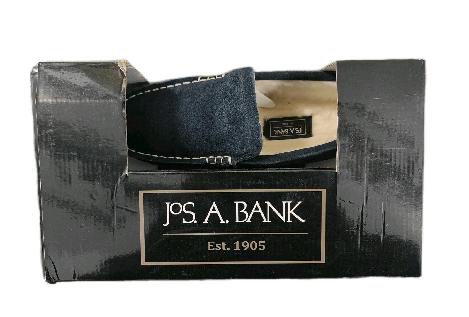 Josh A Bank Men's suede Navy Blue Cozy Indoor Slippers  size 10 D