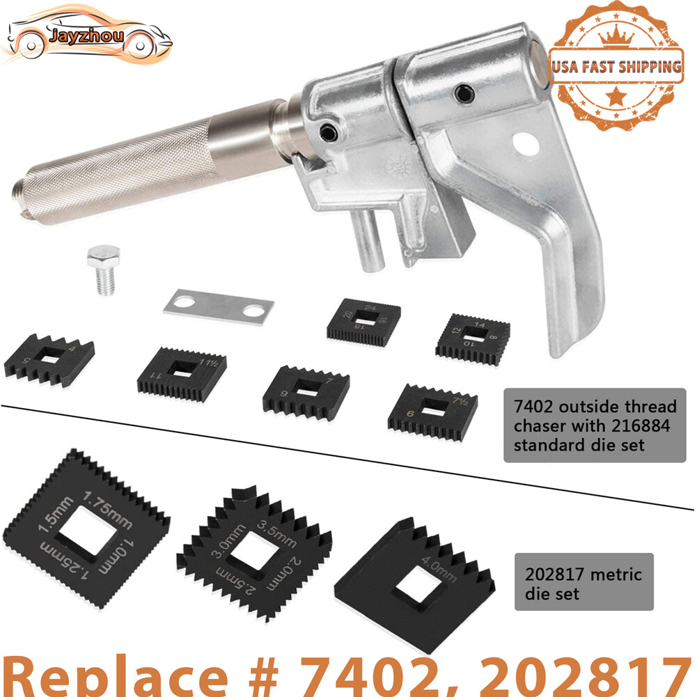 7402 Universal Outside Thread Chaser & Metric Die Set for Thread Repair Tool
