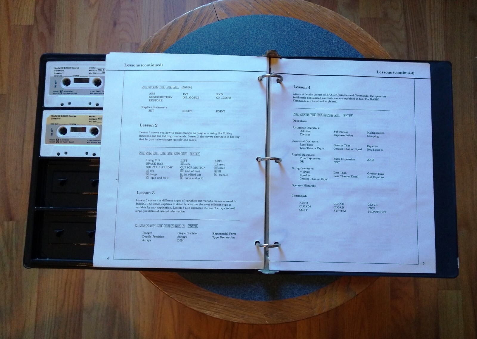 TRS-80 Model III Complete Basic Tape Instruction Course 26-2015 Cassette 1981
