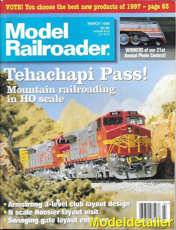 Model Railroader Mar.1998 Tehachapi Pass Donner Pass SP Southern Pacific Hopper