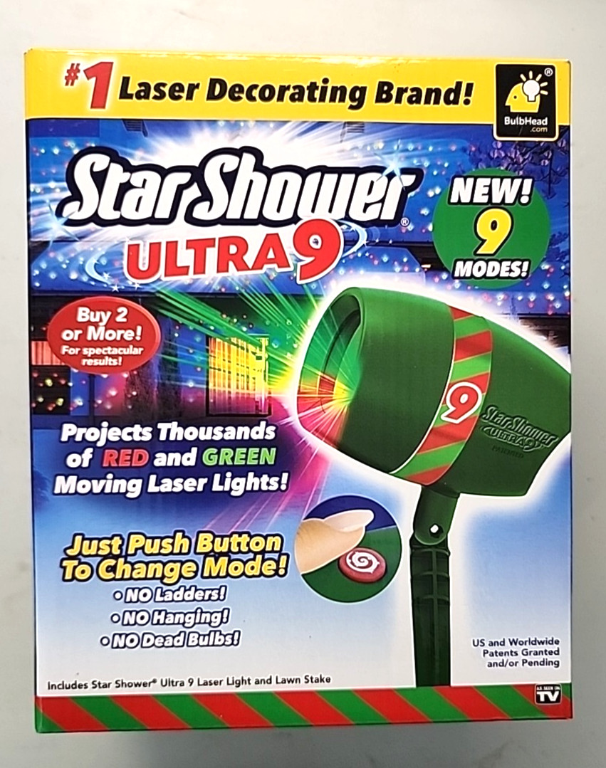 New Star Shower Ultra 9 Outdoor Holiday Laser Light Show AS-SEEN-ON-TV, 9 Modes