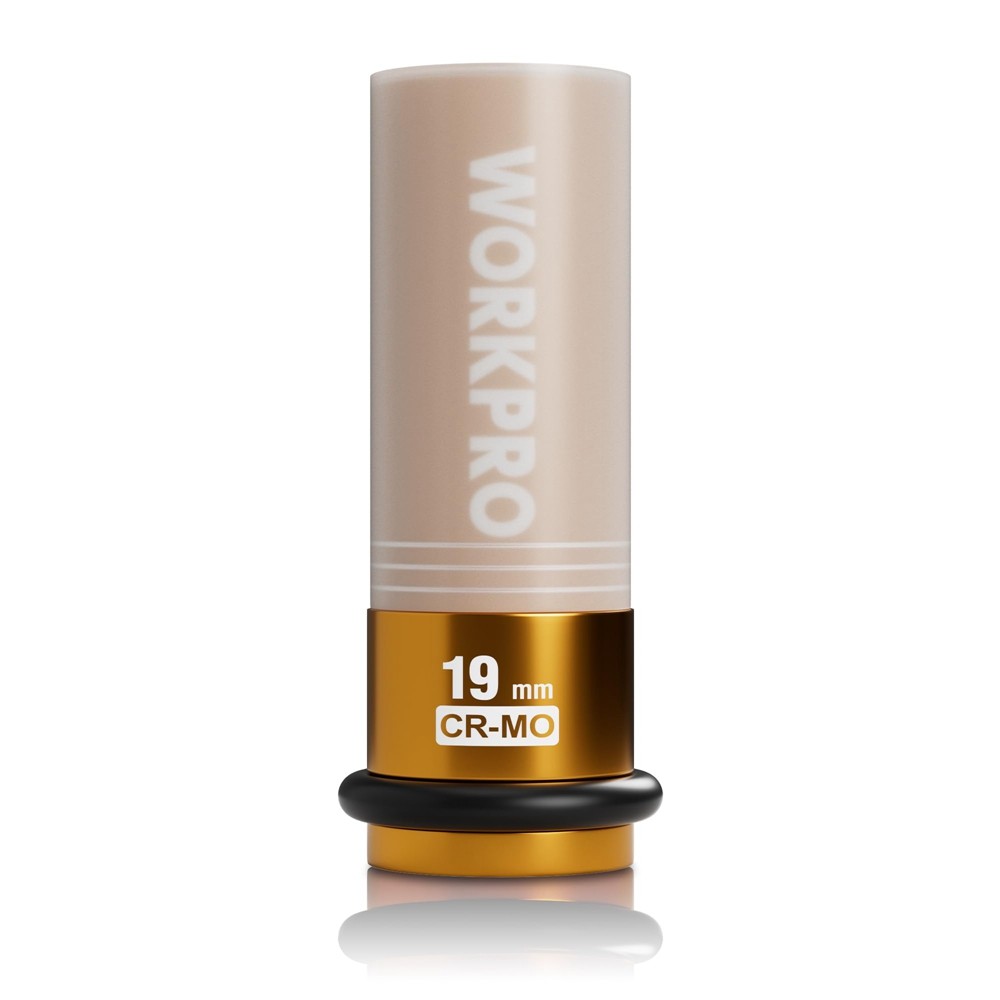 WORKPRO 1/2" Drive Lug Nut Impact Duty Socket 19mm Deep Thin Wall Socket 6 Point