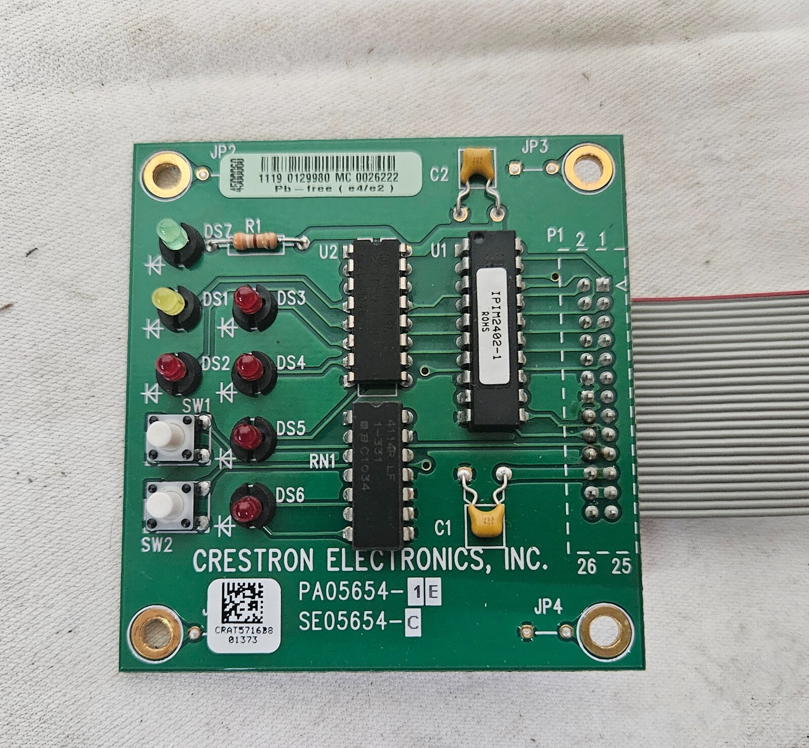 Crestron AV2 Audio Video Control Processor Front LIGHT DISPLAY PCB PA05654