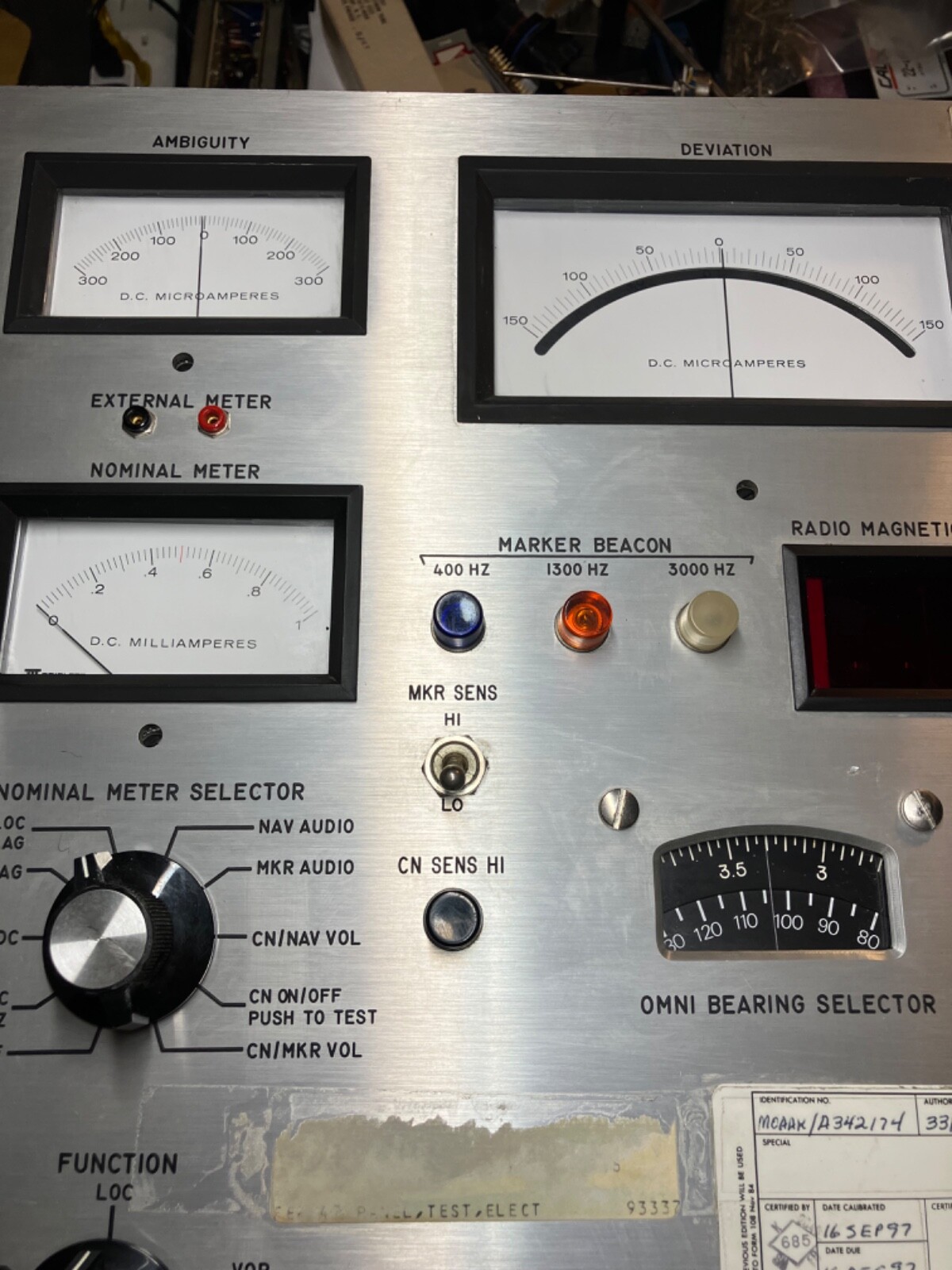 Bendix Avionics RNT-260A VOR ILS Sys Test Panel System 4000951-6001